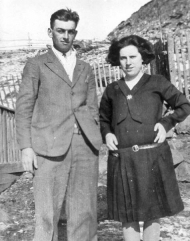 087: John Bonia and Mary Frances Carroll. (circa 1933) [courtesy of Betty (Carroll) Spurvey]  - John son of Peter Bonia &amp;amp; Vera Carroll; Mary Frances daughter of William Norman &amp;amp;  Ellen Carroll